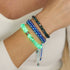 Bleu arctique | Argent | Bracelet macramé verre luciole